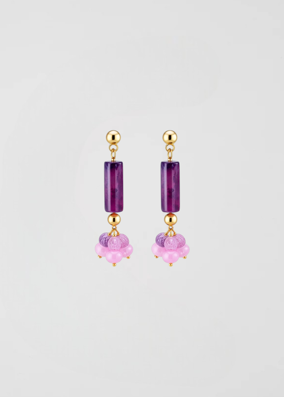 Pendientes Malva Y Rosa