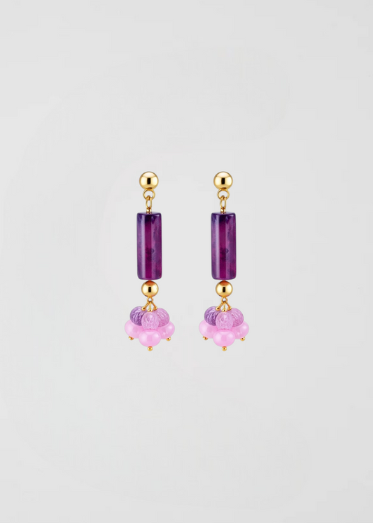 Pendientes Malva Y Rosa