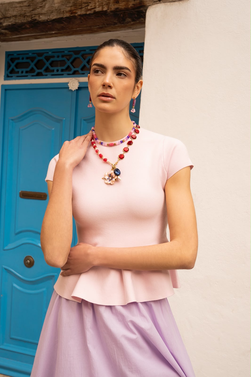 Pendientes Malva Y Rosa