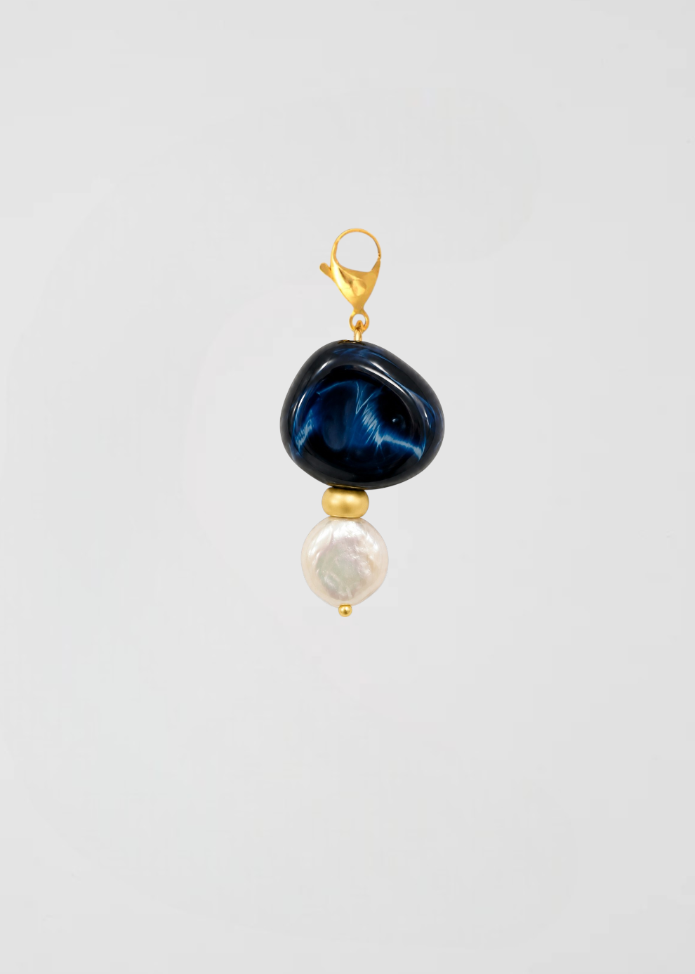 Charm Barra Azul Y Perlas