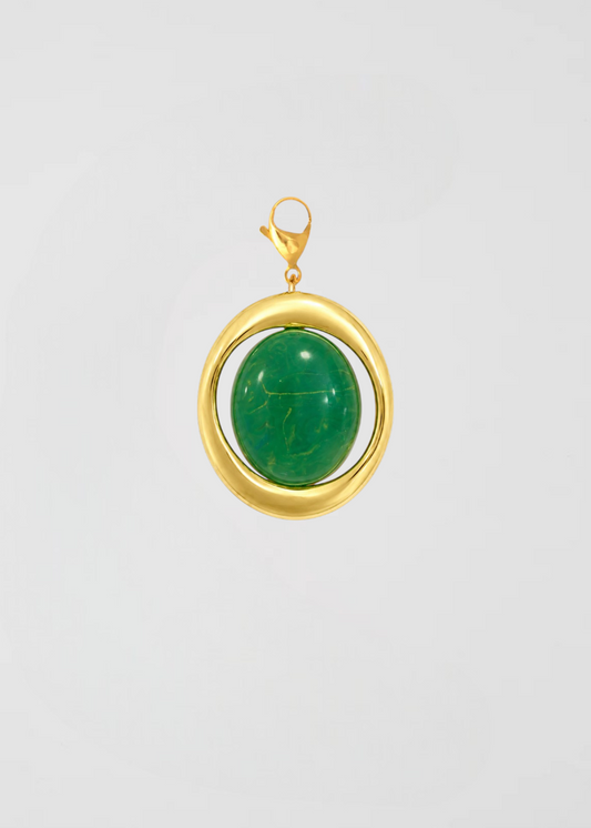 Charm Botón Gold And Green