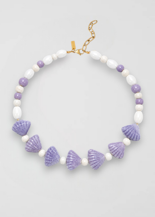 Collar Conchas Bora Bora Lila