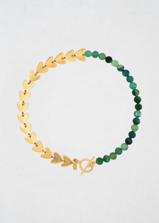 Collar Basic Green And Gold