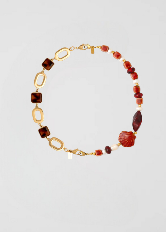 Collar Mocca And Red