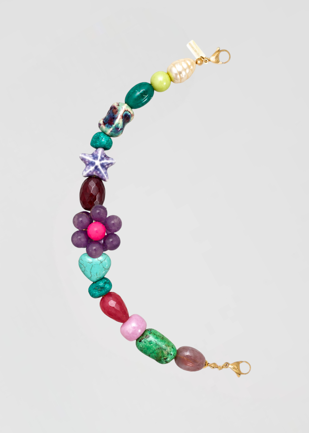Mitad Cadena Piedras Preciosas Flor Morada Color De La Temporada De La Boss Edición Limitada