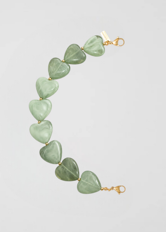 Mitad Cadena Corazones Verdes