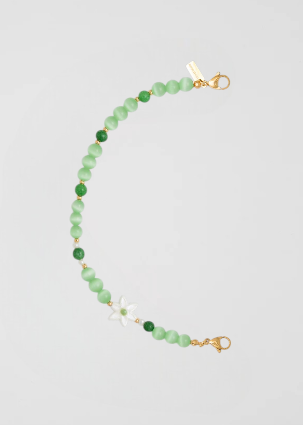 Mitad Cadena Fina Flor Verde