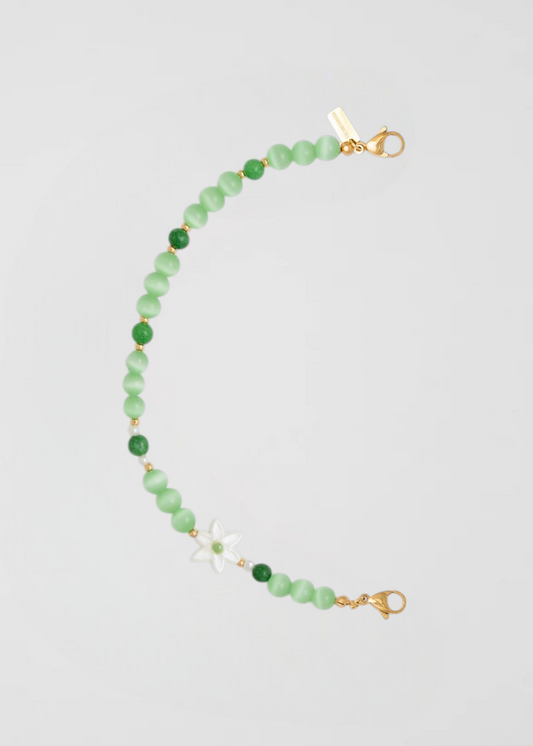 Mitad Cadena Fina Flor Verde