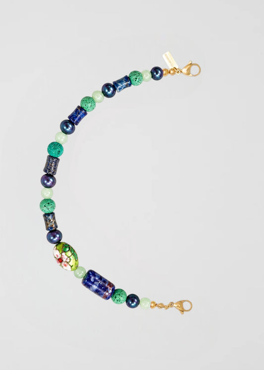 Mitad Cadena Océano Natural Azul Y Verde