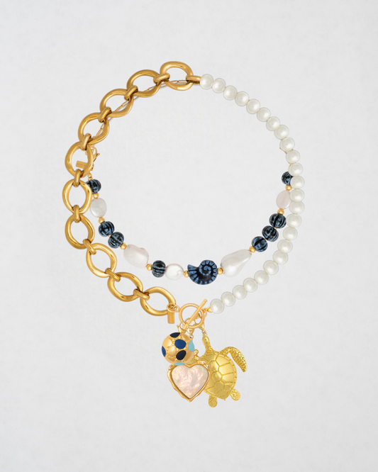 Mix Azul Con Perlas Chic
