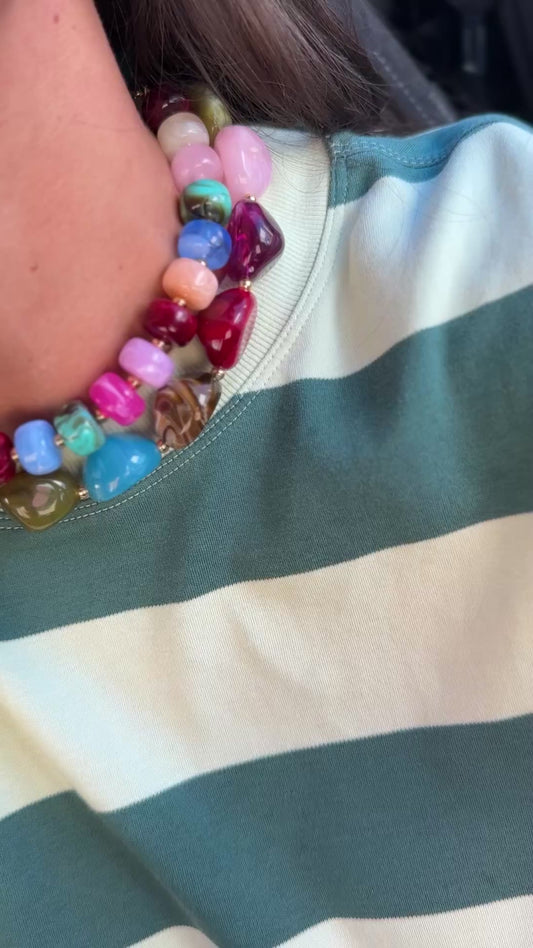 Mitad Cadena Rondelle Multicolor Vivo Especial La Boss