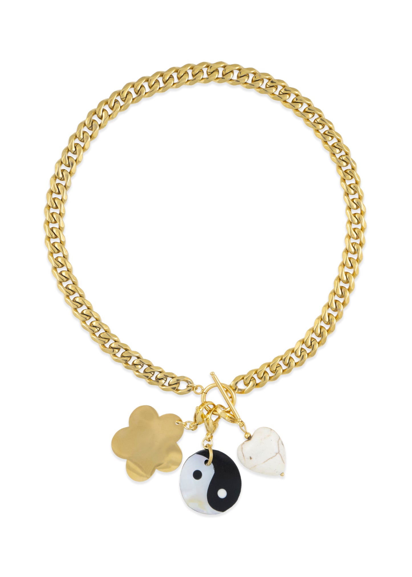 Cadena-Paris-For-No-Perlas-Lovers-Acero-chapado-oro-18k-colgantes