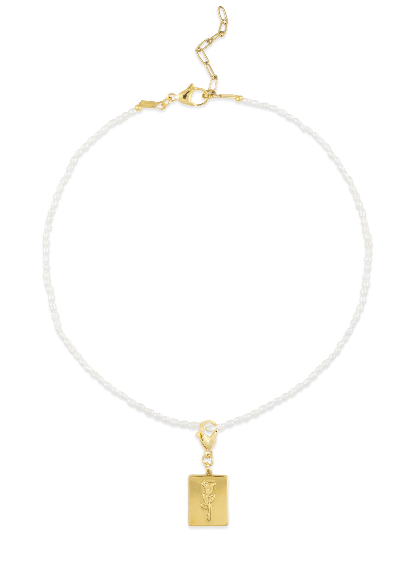 Cadena-Perlitas-Perlas-de-agua-dulce-con-colgane-lingote-rosa
