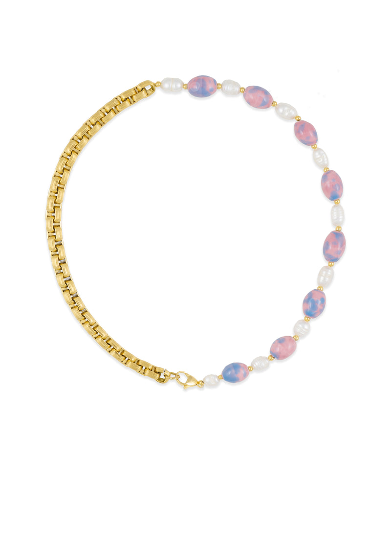 Cadena-pinky-summer-perlas-ceramica-acero-chapado-oro-18k-perlas