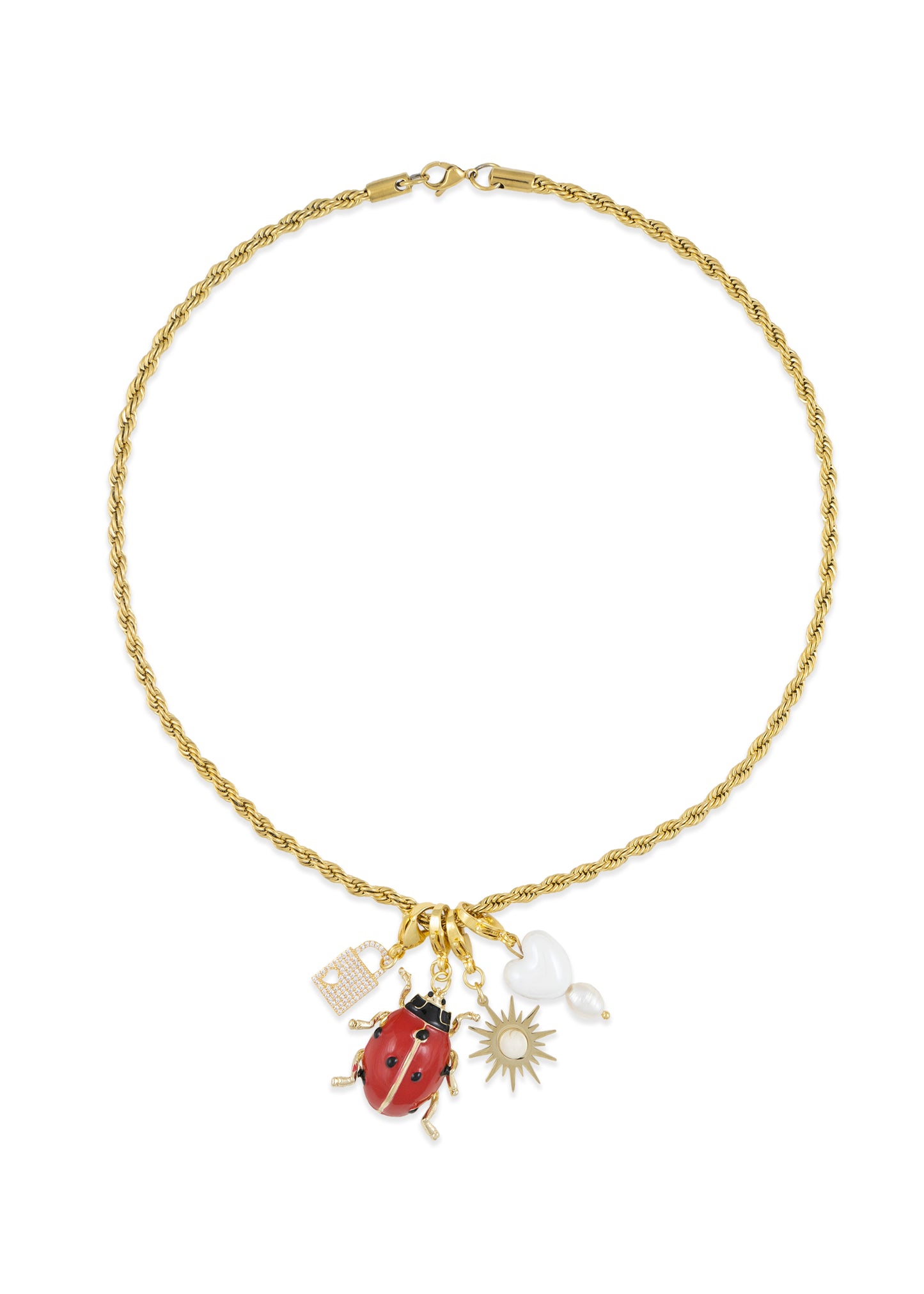 Cadena-rolling-stones-acero-inoxidable-chapado-oro-18k-con-colgantes.