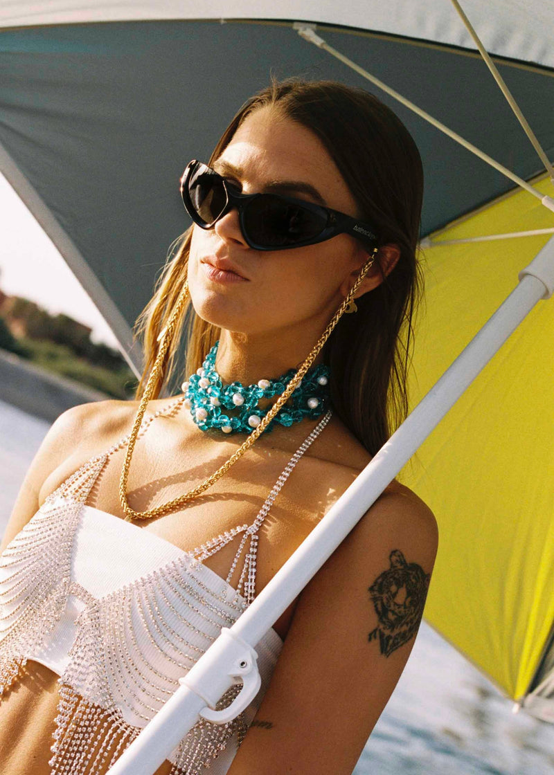 Daisies In A Good Day Blue Choker