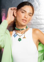 Peace And Love Malaquita Necklace 