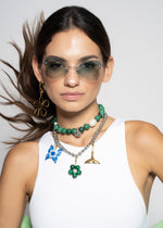 Peace And Love Malaquita Necklace 